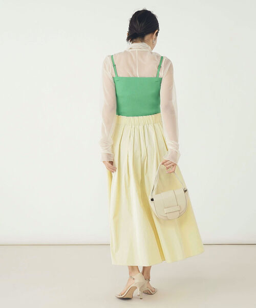 NOLLEY’S(ノーリーズ)の「《手洗い可能》リブビスチェ(ニット/セーター・レディース・グリーン/ブラック/アイボリー・38)」の6枚目の写真