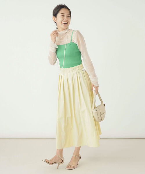 NOLLEY’S(ノーリーズ)の「《手洗い可能》リブビスチェ(ニット/セーター・レディース・グリーン/ブラック/アイボリー・38)」の7枚目の写真