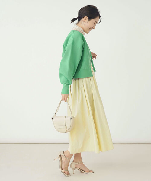 NOLLEY’S(ノーリーズ)の「《手洗い可能》リブビスチェ(ニット/セーター・レディース・グリーン/ブラック/アイボリー・38)」の9枚目の写真