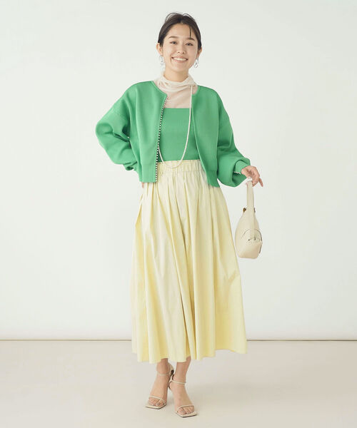 NOLLEY’S(ノーリーズ)の「《手洗い可能》リブビスチェ(ニット/セーター・レディース・グリーン/ブラック/アイボリー・38)」の11枚目の写真