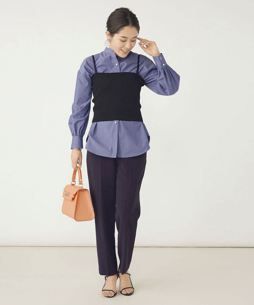 NOLLEY’S(ノーリーズ)の「《手洗い可能》リブビスチェ(ニット/セーター・レディース・グリーン/ブラック/アイボリー・38)」の21枚目の写真