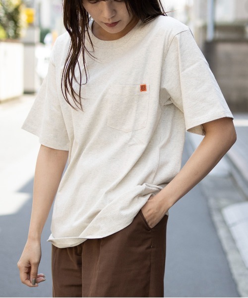 UNIVERSAL OVERALL(ユニバーサルオーバーオール)の「ポケットTシャツ【POCKET TEE】(Tシャツ/カットソー・メンズ・ブラック/オートミール/ホワイト/ライトグリーン/ライトイエロー/ミント・M/2XL/S/XL/L)」の3枚目の写真