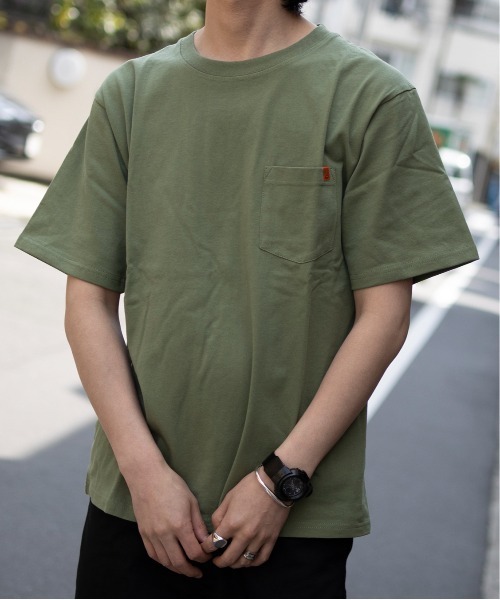 UNIVERSAL OVERALL(ユニバーサルオーバーオール)の「ポケットTシャツ【POCKET TEE】(Tシャツ/カットソー・メンズ・ブラック/オートミール/ホワイト/ライトグリーン/ライトイエロー/ミント・M/2XL/S/XL/L)」の4枚目の写真
