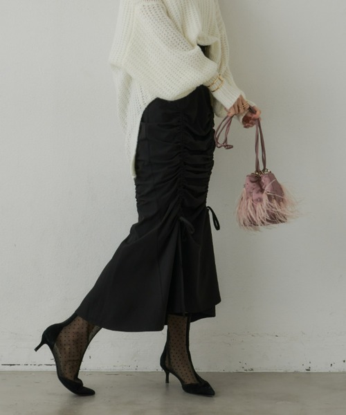 VIOLETTA（ヴィオレッタ）の「ドロストシャーリングスカート（スカート・レディース・ブラック/モカ・S/M）」の9枚目の写真