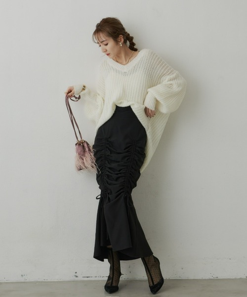 VIOLETTA（ヴィオレッタ）の「ドロストシャーリングスカート（スカート・レディース・ブラック/モカ・S/M）」の11枚目の写真