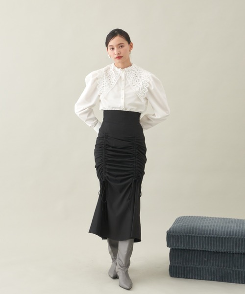 VIOLETTA（ヴィオレッタ）の「ドロストシャーリングスカート（スカート・レディース・ブラック/モカ・S/M）」の20枚目の写真