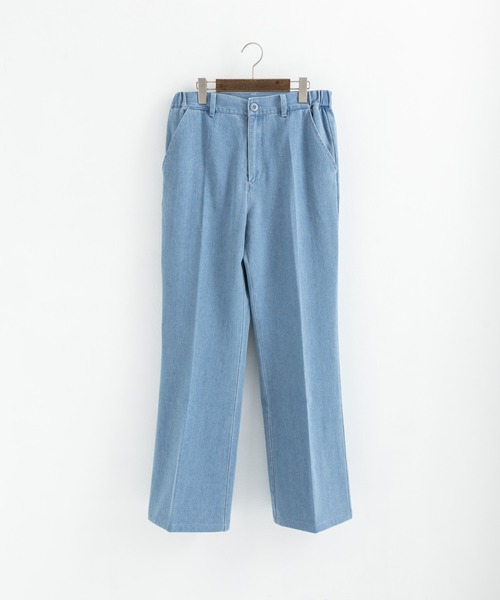 Rocky Monroe（ロッキーモンロー）の「ワイドシルエットセンタープレスフレアデニムパンツ（デニムパンツ・メンズ・インディゴブルー/ブルー/グレー/ブラック/ライトブラック・M/L/XL）」の6枚目の写真