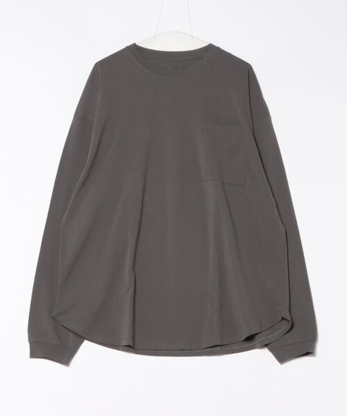 A4A（エーフォーエー）の「A4A/エーフォーエー/強撚糸ラウンド　ロングスリーブTシャツ（Tシャツ/カットソー・レディース・チャコール/モカ/ベージュ/チャコールグレー・M/L）」の3枚目の写真