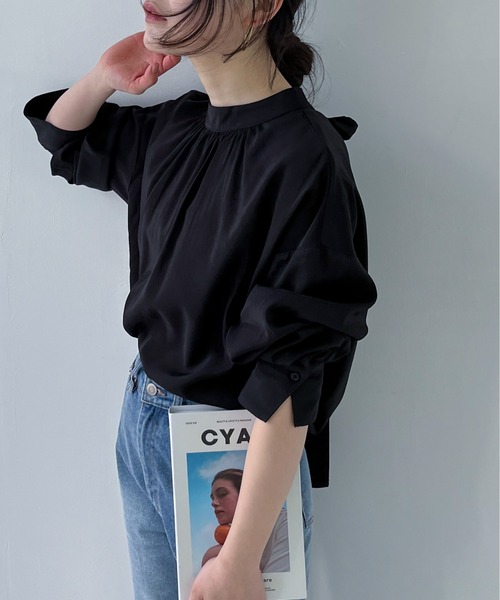 feepur(フェピュール)の「ボウタイブラウス(シャツ/ブラウス・レディース・ブラック/オフホワイト・MEDIUM)」の18枚目の写真
