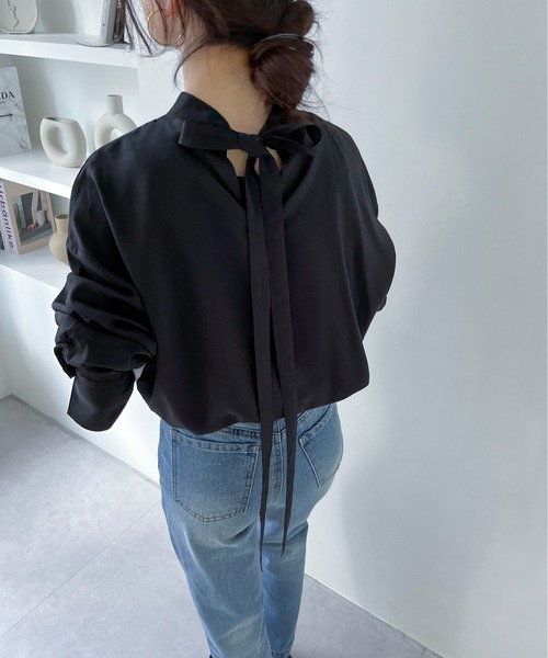 feepur(フェピュール)の「ボウタイブラウス(シャツ/ブラウス・レディース・ブラック/オフホワイト・MEDIUM)」の21枚目の写真
