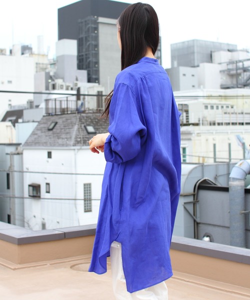 ORCIVAL(オーシバル)の「ORCIVAL/オーシバル バンドカラーシャツ BAND COLLAR SHIRT RC-3794 YLF(シャツワンピース・レディース・ターコイズブルー/ブルー・1)」の15枚目の写真
