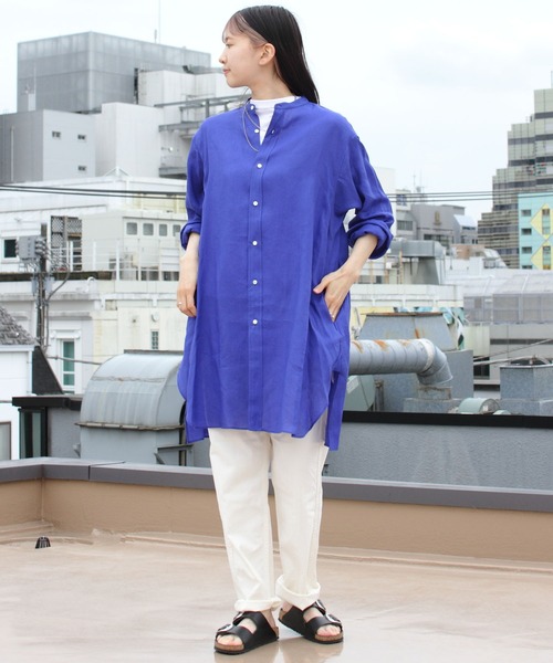 ORCIVAL(オーシバル)の「ORCIVAL/オーシバル バンドカラーシャツ BAND COLLAR SHIRT RC-3794 YLF(シャツワンピース・レディース・ターコイズブルー/ブルー・1)」の17枚目の写真