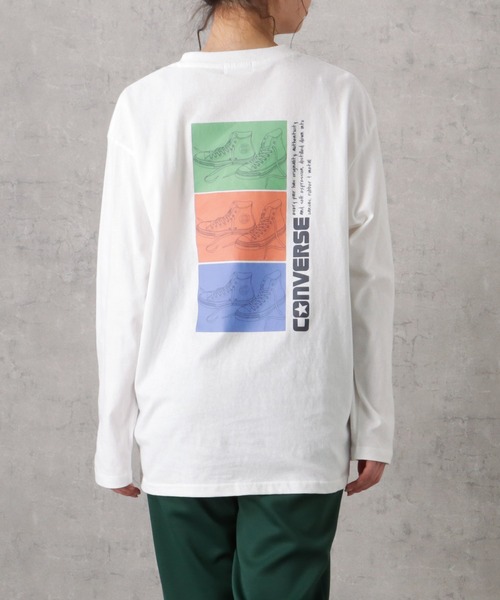 CONVERSE(コンバース)の「CONVERSE コンバース プリントロングスリーブTシャツ(Tシャツ/カットソー・レディース・ブルー/チャコール/グレー/ピンク/イエロー/ホワイト・M/L)」の2枚目の写真