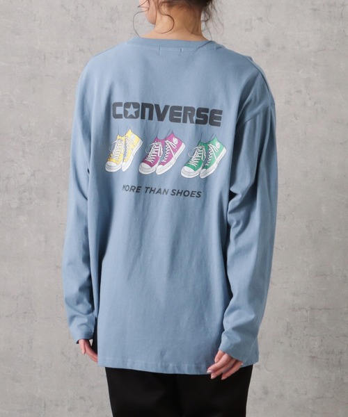 CONVERSE(コンバース)の「CONVERSE コンバース プリントロングスリーブTシャツ(Tシャツ/カットソー・レディース・ブルー/チャコール/グレー/ピンク/イエロー/ホワイト・M/L)」の1枚目の写真