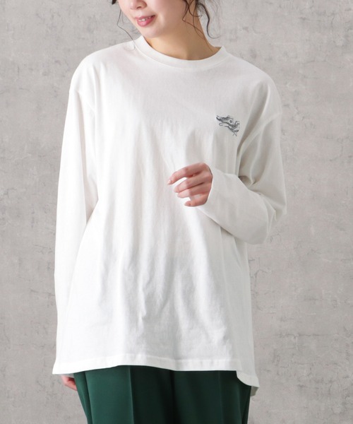 CONVERSE(コンバース)の「CONVERSE コンバース プリントロングスリーブTシャツ(Tシャツ/カットソー・レディース・ブルー/チャコール/グレー/ピンク/イエロー/ホワイト・M/L)」の13枚目の写真