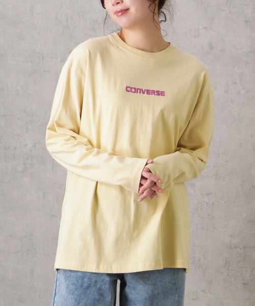 CONVERSE(コンバース)の「CONVERSE コンバース プリントロングスリーブTシャツ(Tシャツ/カットソー・レディース・ブルー/チャコール/グレー/ピンク/イエロー/ホワイト・M/L)」の17枚目の写真