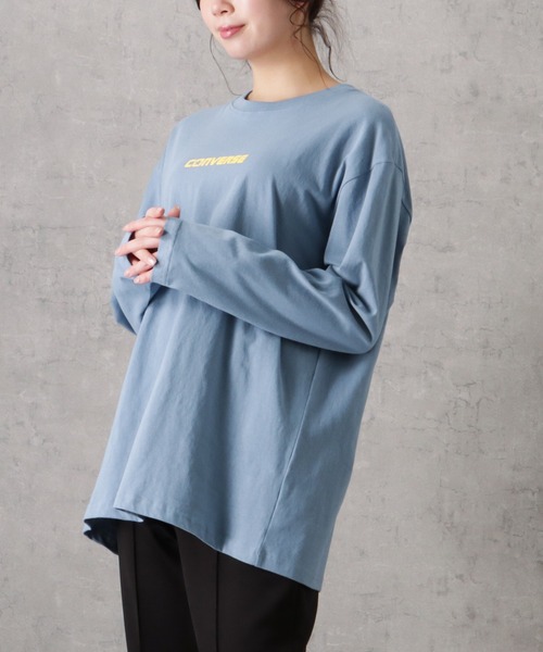 CONVERSE(コンバース)の「CONVERSE コンバース プリントロングスリーブTシャツ(Tシャツ/カットソー・レディース・ブルー/チャコール/グレー/ピンク/イエロー/ホワイト・M/L)」の18枚目の写真