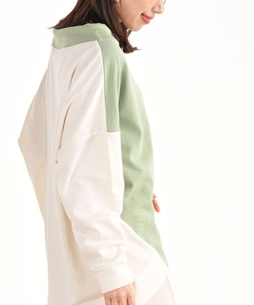 rps（アールピーエス）の「配色裏毛ルーズハイネックプルオーバー（スウェット・レディース・ブルー/アイボリー/ミント/マルチ・フリー）」の22枚目の写真