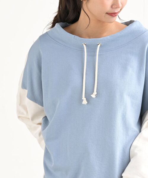 rps（アールピーエス）の「配色裏毛ルーズハイネックプルオーバー（スウェット・レディース・ブルー/アイボリー/ミント/マルチ・フリー）」の11枚目の写真