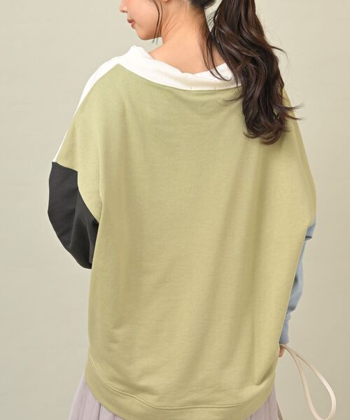 rps（アールピーエス）の「配色裏毛ルーズハイネックプルオーバー（スウェット・レディース・ブルー/アイボリー/ミント/マルチ・フリー）」の20枚目の写真