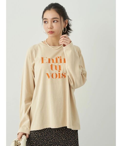 earth music&ecology(アースミュージックアンドエコロジー)の「enfin tu vois ロゴロンT(シャツ/ブラウス・レディース・ブラック/クリーム/オレンジ/ブルー・FREE)」の14枚目の写真