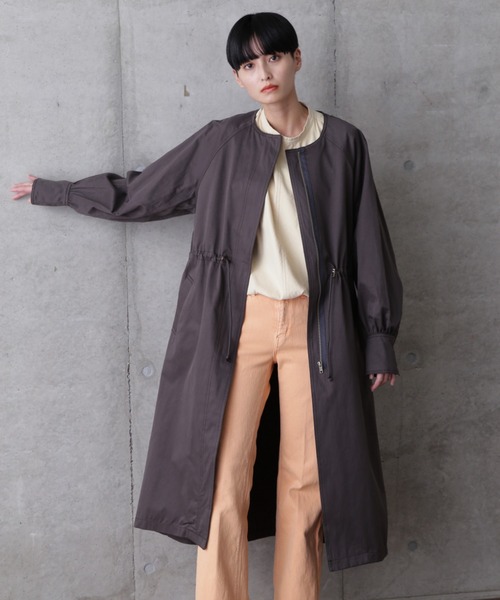 ROSE BUD(ローズバッド)の「ノーカラーコート(ノーカラーコート・レディース・ベージュ/ピンク/グレー・FREE)」の2枚目の写真