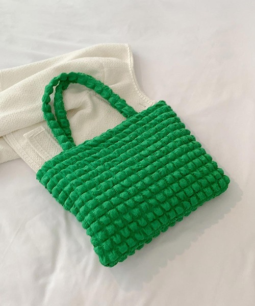 KOBE LETTUCE（コウベレタス）の「ぽこぽこトートバッグ（トートバッグ・レディース・ホワイト/ピンク/グリーン・FREE）」の6枚目の写真