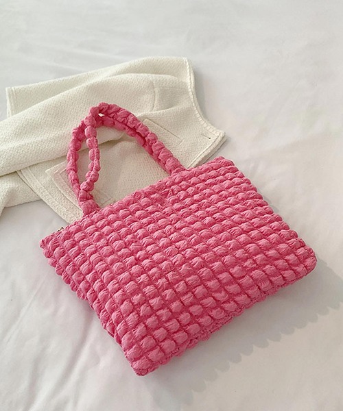 KOBE LETTUCE（コウベレタス）の「ぽこぽこトートバッグ（トートバッグ・レディース・ホワイト/ピンク/グリーン・FREE）」の8枚目の写真