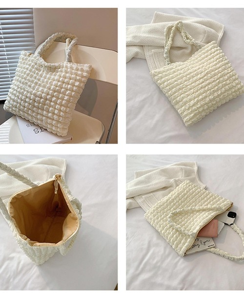 KOBE LETTUCE（コウベレタス）の「ぽこぽこトートバッグ（トートバッグ・レディース・ホワイト/ピンク/グリーン・FREE）」の9枚目の写真