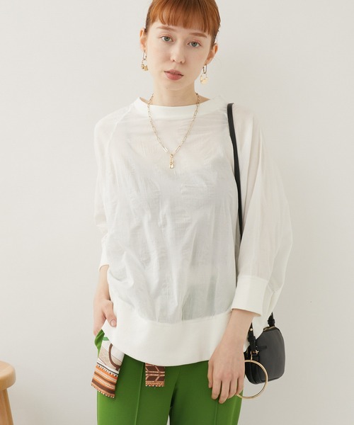 malla(マーラ)の「malla 短縮ドットプルオーバー(シャツ/ブラウス・レディース・ホワイト/ブルー・FREE)」の1枚目の写真