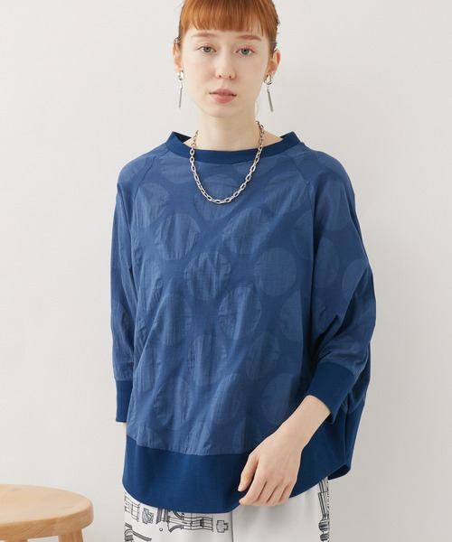 malla(マーラ)の「malla 短縮ドットプルオーバー(シャツ/ブラウス・レディース・ホワイト/ブルー・FREE)」の2枚目の写真