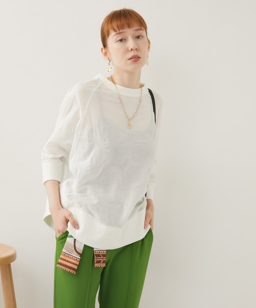 malla(マーラ)の「malla 短縮ドットプルオーバー(シャツ/ブラウス・レディース・ホワイト/ブルー・FREE)」の9枚目の写真