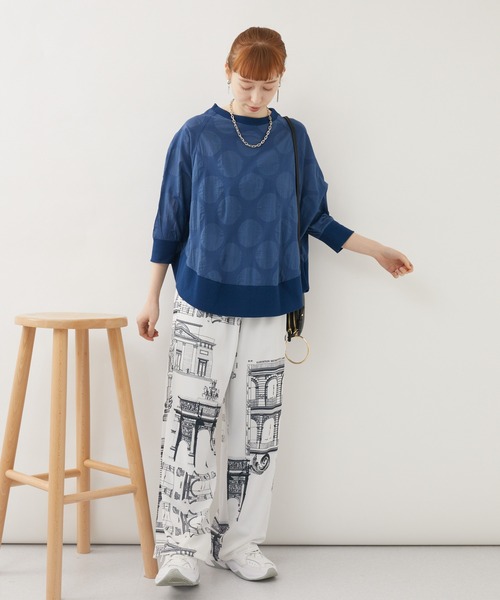 malla(マーラ)の「malla 短縮ドットプルオーバー(シャツ/ブラウス・レディース・ホワイト/ブルー・FREE)」の7枚目の写真