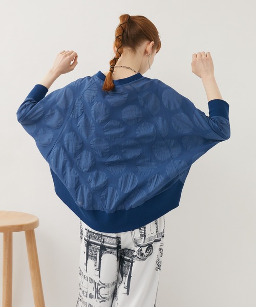 malla(マーラ)の「malla 短縮ドットプルオーバー(シャツ/ブラウス・レディース・ホワイト/ブルー・FREE)」の5枚目の写真