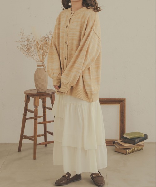 Ambre Neige（アンブルネージュ）の「ティアードスカート／WEB/EC限定商品（スカート・レディース・ダークブラウン/アイボリー/モカ・FREE）」の18枚目の写真