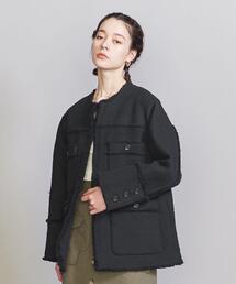 BEAUTY&YOUTH UNITED ARROWS | コットンツイード ノーカラー ジャケット(ノーカラージャケット)
