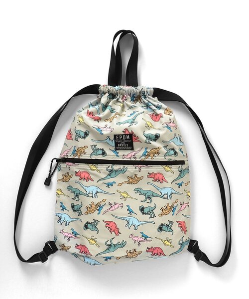 BREEZE（ブリーズ）の「福井県立恐竜博物館コラボ ナップサック（バックパック/リュック・キッズ・ブラック/ベージュ・FREE）」の7枚目の写真