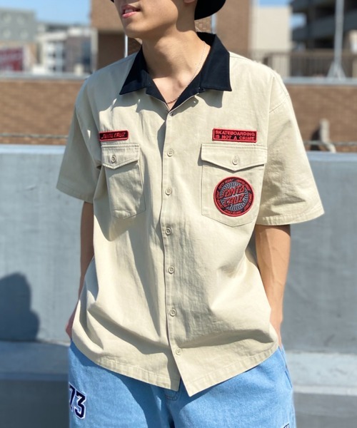 SANTA CRUZ（サンタクルーズ）の「【ムラサキスポーツ限定】SANTACRUZ/サンタクルーズ SC PATCHES WORK SHIRT シャツ 502231205（シャツ/ブラウス・メンズ・ブラック/ホワイト/ベージュ・M/L/XL）」の3枚目の写真