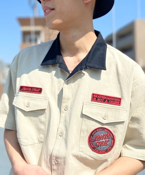 SANTA CRUZ（サンタクルーズ）の「【ムラサキスポーツ限定】SANTACRUZ/サンタクルーズ SC PATCHES WORK SHIRT シャツ 502231205（シャツ/ブラウス・メンズ・ブラック/ホワイト/ベージュ・M/L/XL）」の7枚目の写真