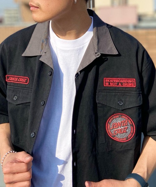 SANTA CRUZ（サンタクルーズ）の「【ムラサキスポーツ限定】SANTACRUZ/サンタクルーズ SC PATCHES WORK SHIRT シャツ 502231205（シャツ/ブラウス・メンズ・ブラック/ホワイト/ベージュ・M/L/XL）」の20枚目の写真
