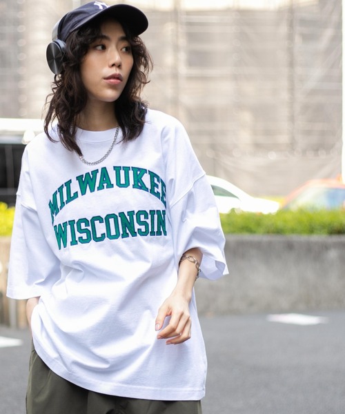 WEGO(ウィゴー)の「WEGO/【2点セット】アクセ付グラフィックT(Tシャツ/カットソー・メンズ・ダークグリーン/ブラック/ネイビー/ホワイト/グレー/ホワイト系その他・MEDIUM/LARGE)」の22枚目の写真