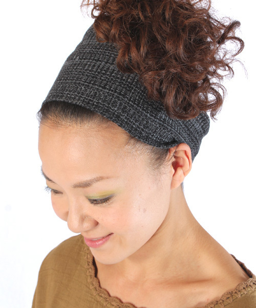 チャイハネ（チャイハネ）の「【チャイハネ】サワティヘアバンド（ユニセックス）（ヘアバンド・レディース・ブラック/カーキ/ターコイズブルー/ホワイト・FREE）」の2枚目の写真