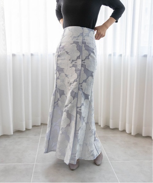 RANDA（ランダ）の「フラワージャガードナロースカート（スカート・レディース・ブルー/ピンク/イエロー・0/1）」の13枚目の写真