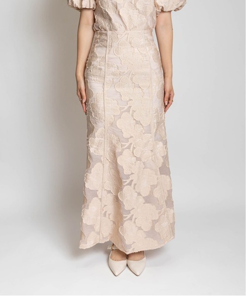 RANDA（ランダ）の「フラワージャガードナロースカート（スカート・レディース・ブルー/ピンク/イエロー・0/1）」の15枚目の写真