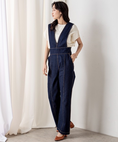 MILLION CARATS（ミリオンカラッツ）の「【STYLE4】デニムジャンプスーツ（サロペット/オーバーオール・レディース・インディゴブルー/ブラック・FREE）」の7枚目の写真