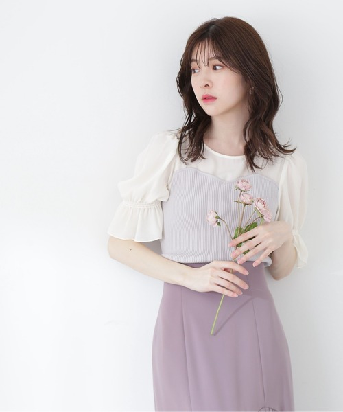 PROPORTION BODY DRESSING（プロポーションボディドレッシング）の「ビスチェドッキングニット / 1213170412（ニット/セーター・レディース・パープル/グレー/ネイビー・FREE）」の2枚目の写真