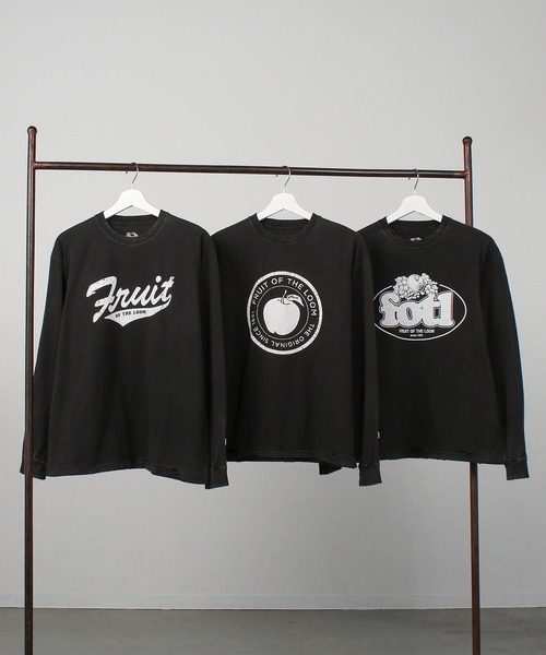 FRUIT OF THE LOOM（フルーツオブザルーム）の「【FRUIT OF THE LOOM】BLACK PRINT L/S TEE/ロンT（Tシャツ/カットソー・メンズ・C/A/B・M/L/XL）」の8枚目の写真