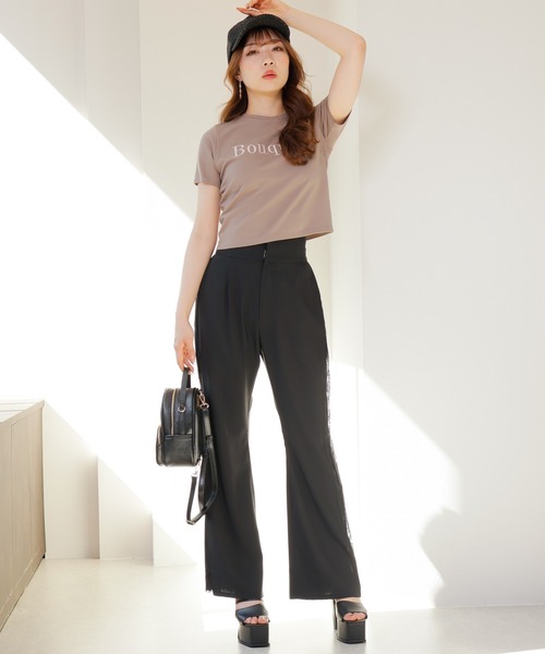 LIPSERVICE(リップサービス)の「サイドレースフレアパンツ(その他パンツ・レディース・ライトベージュ/ブラック・S/M)」の6枚目の写真