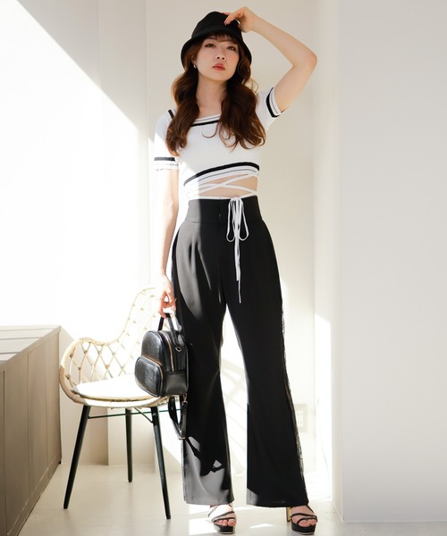LE CIEL BLEU パンツ サイドレースパンツ / Side Lace Pants
