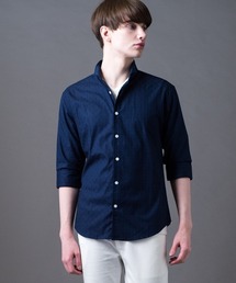 LITTLE WING-SHIPPO(リトルウイング シッポウ) ウイングカラー 5分袖 ジャガード パナマシャツ